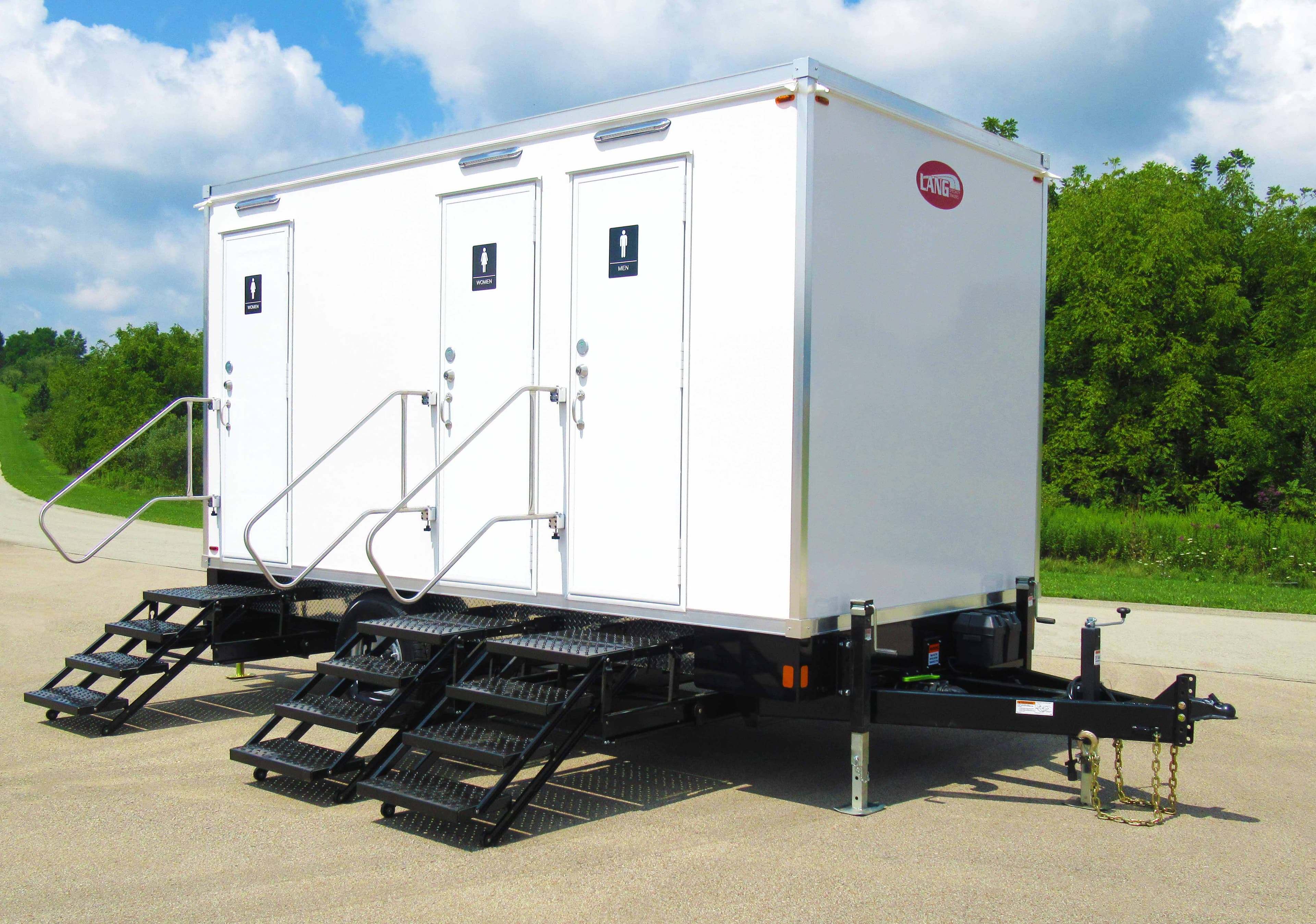 Climate-controlled restroom trailer